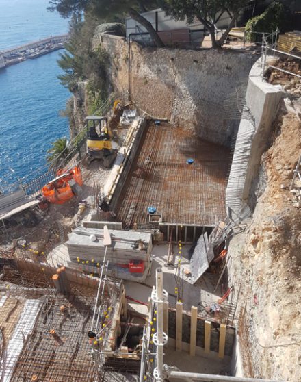 open-air pool for turtles construction - oceanographic museum Monaco