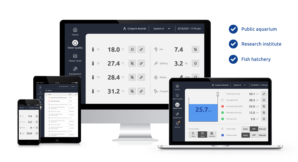 LXA_datatech fish tank monitoring on all devices