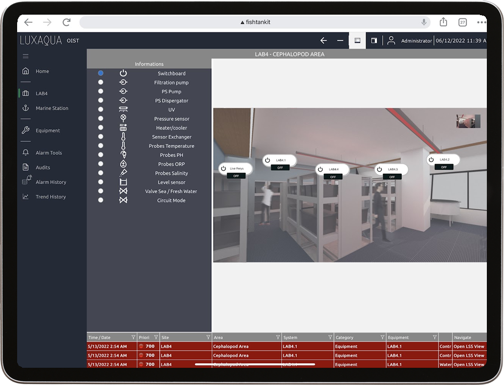 fish tank remote control and monitoring software