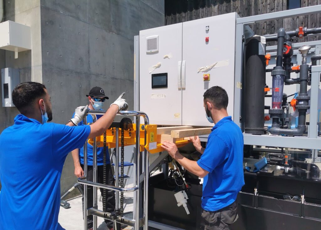 life support system installation for aquatic research