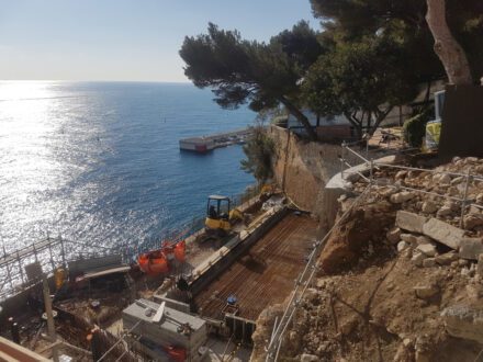open-air pool for turtles construction - oceanographic museum Monaco