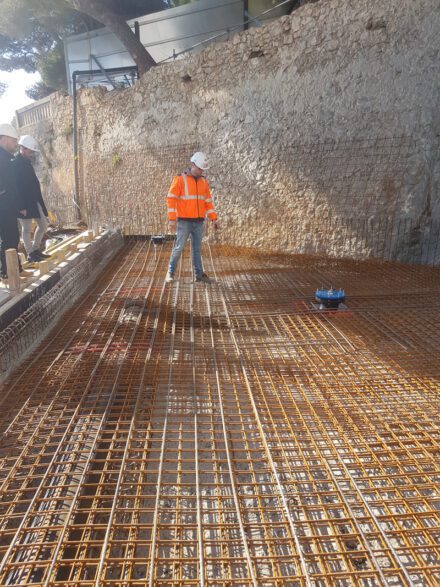 open-air pool for turtles construction - oceanographic museum Monaco