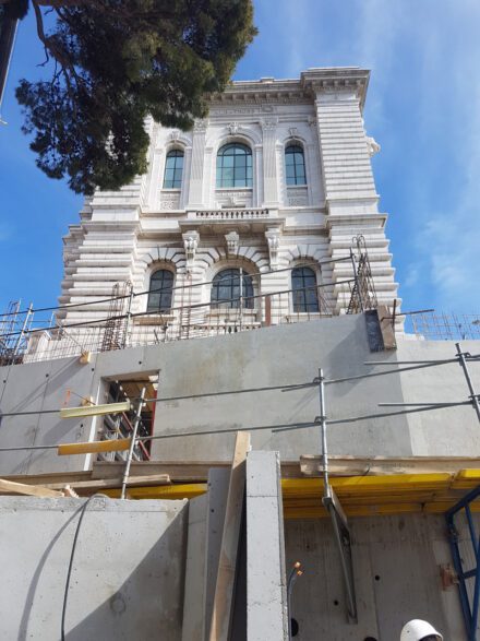 open-air pool for turtles construction - oceanographic museum Monaco