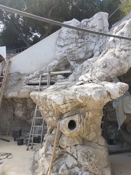 open-air pool for turtles construction - oceanographic museum Monaco